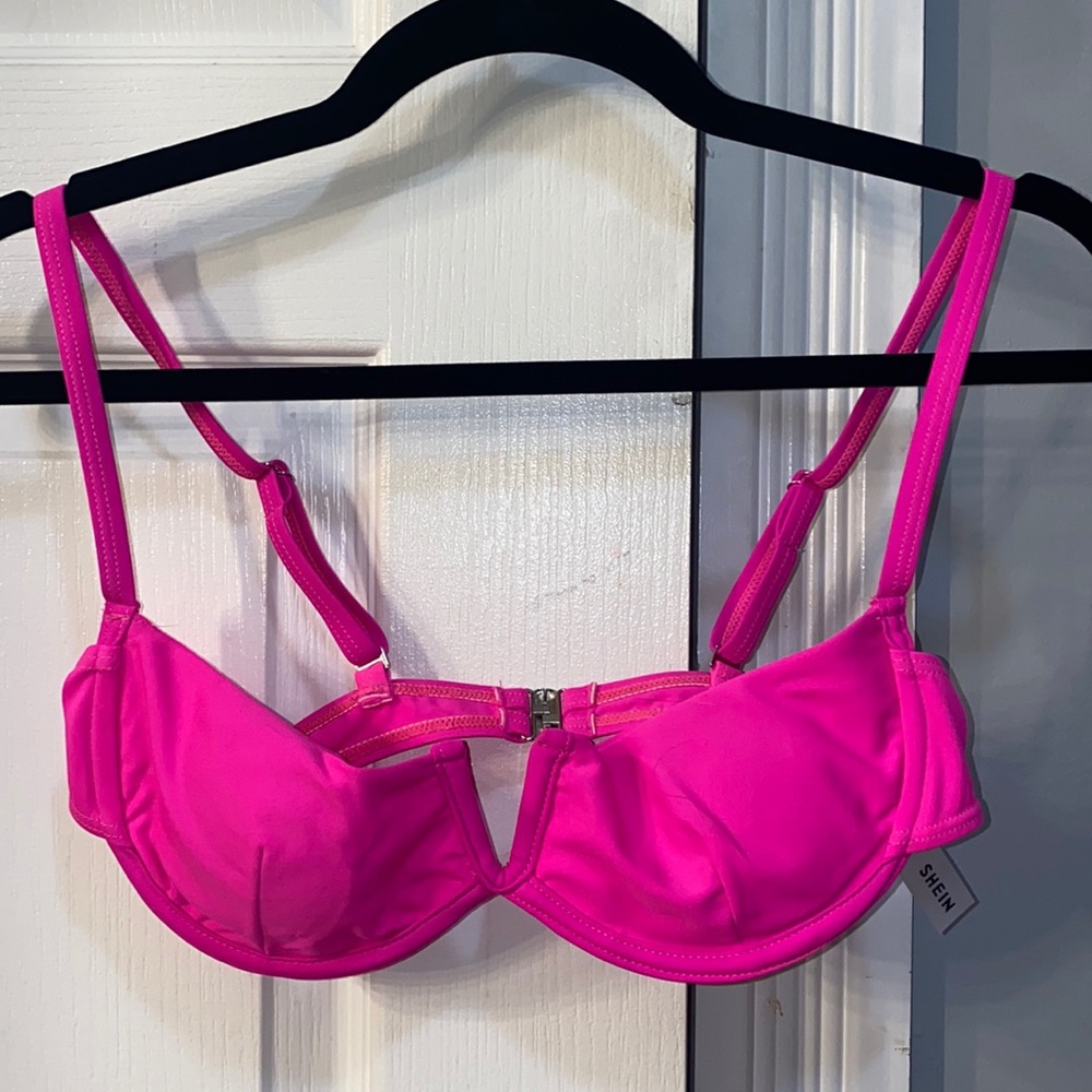 Shein hot pink swim suit